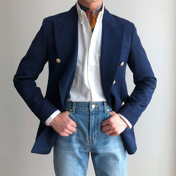 Linen Double-Breasted Blazer