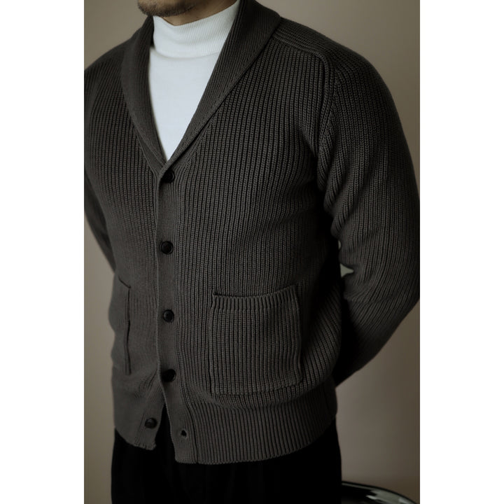 Shawl Collar V-Neck Cardigan