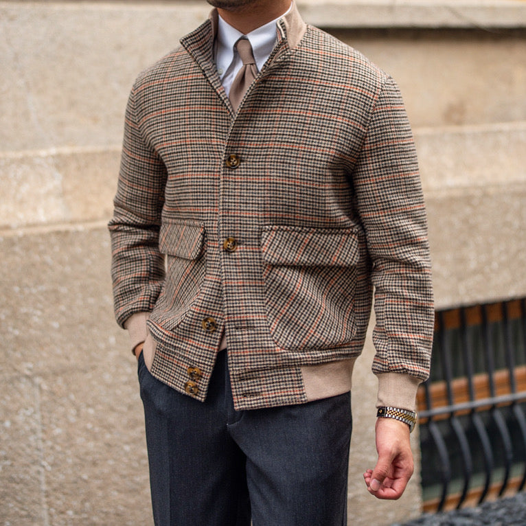 Tweed Wool Bomber