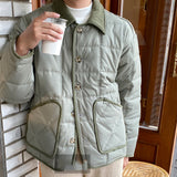 Stylish Retro Quilted Cotton Jacket for Men's Autumn/Winter