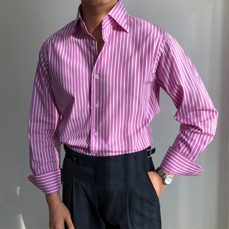 Retro Striped Slim Shirt