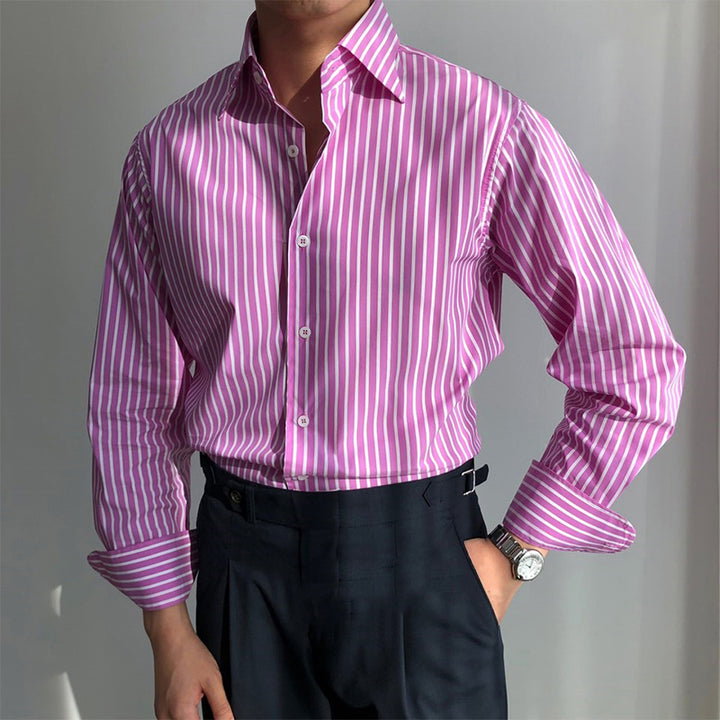 Retro Striped Slim Shirt