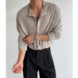 Summer Linen Cardigan Solid Color Men's Jacket