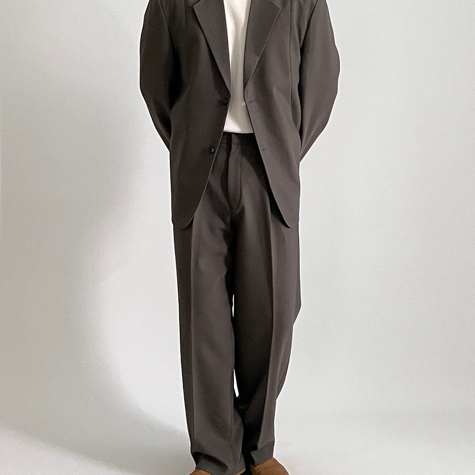 Single Pleated Loose Wide-leg Men's Fashion Trousers