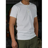 Narrow Shoulder Henry Collar Short-sleeved T-shirt