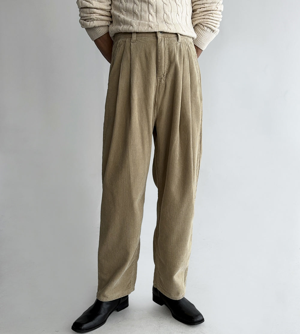 Double-Pleated Business Trousers