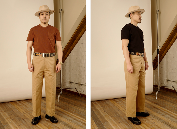 Rolled Khaki Trousers