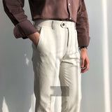 Simple Cotton Slim-fit Nine-point Casual Pants