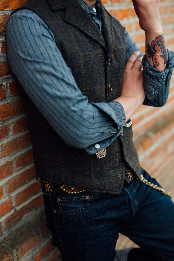 Plaid Tweed Vest