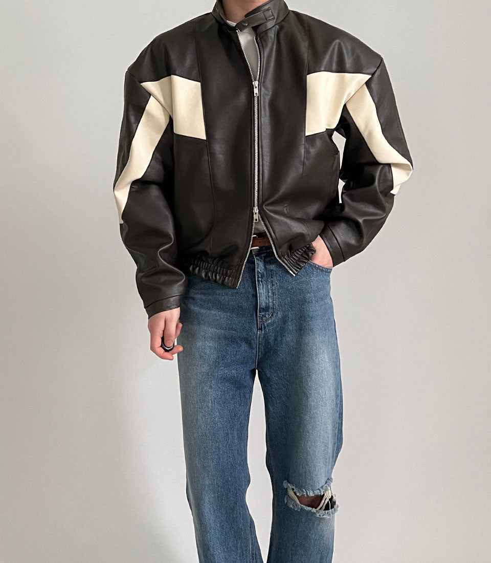 Pu Leather Racer Jacket