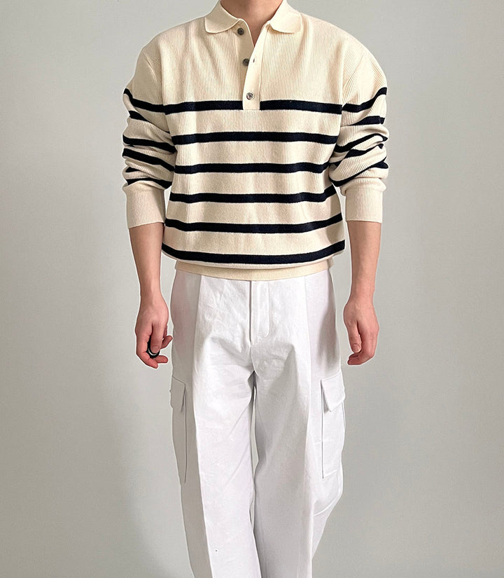 Soft Knit Striped Polo