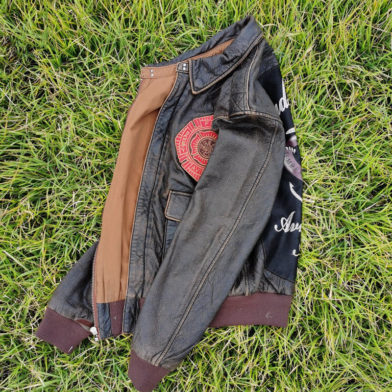 Distressed Sheepskin Flight Suit