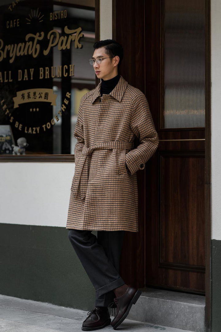 Wool Houndstooth Coat