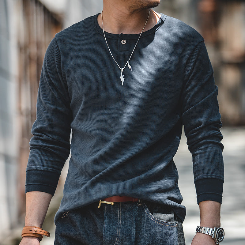 Henley Waffle Sweater