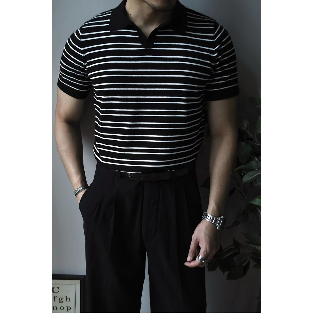 Striped Knit Polo