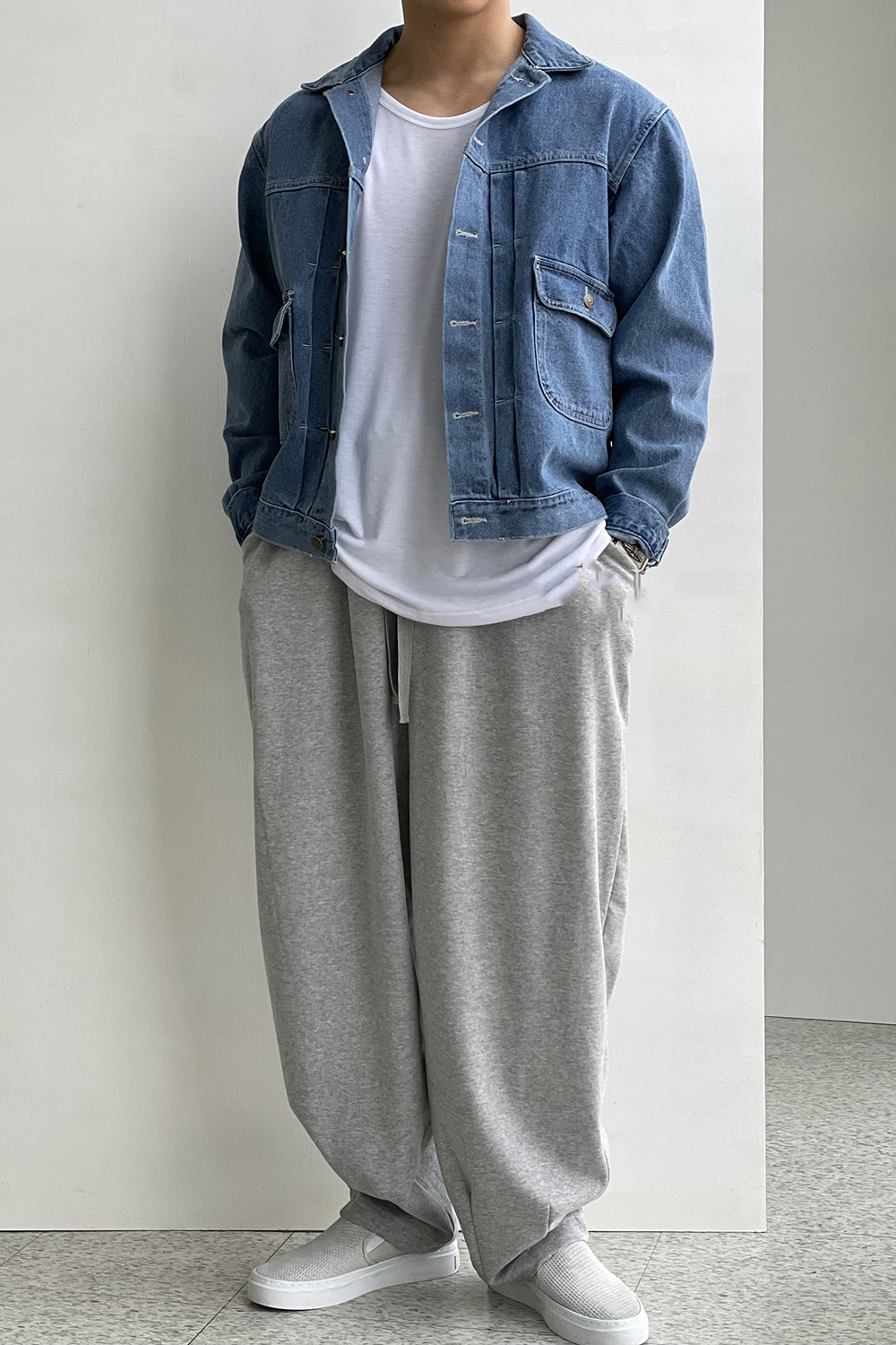 Gray Drape Trousers