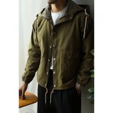 Retro Tooling Functional Military Wind Hooded Jacket