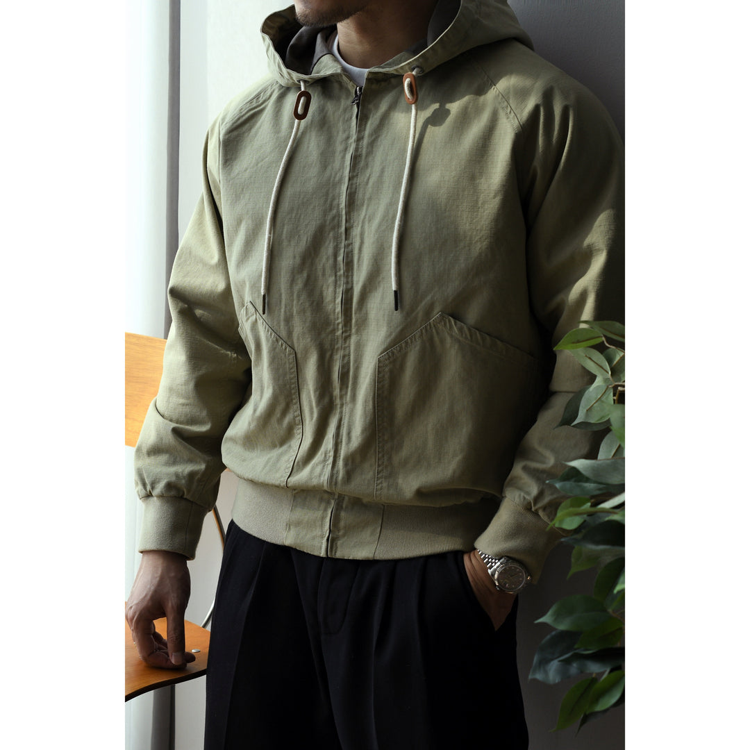 Zippered Cotton Hoodie