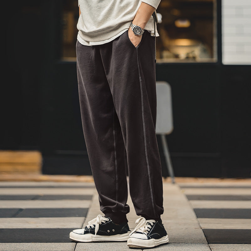 Fluid Contrast Trim Pants