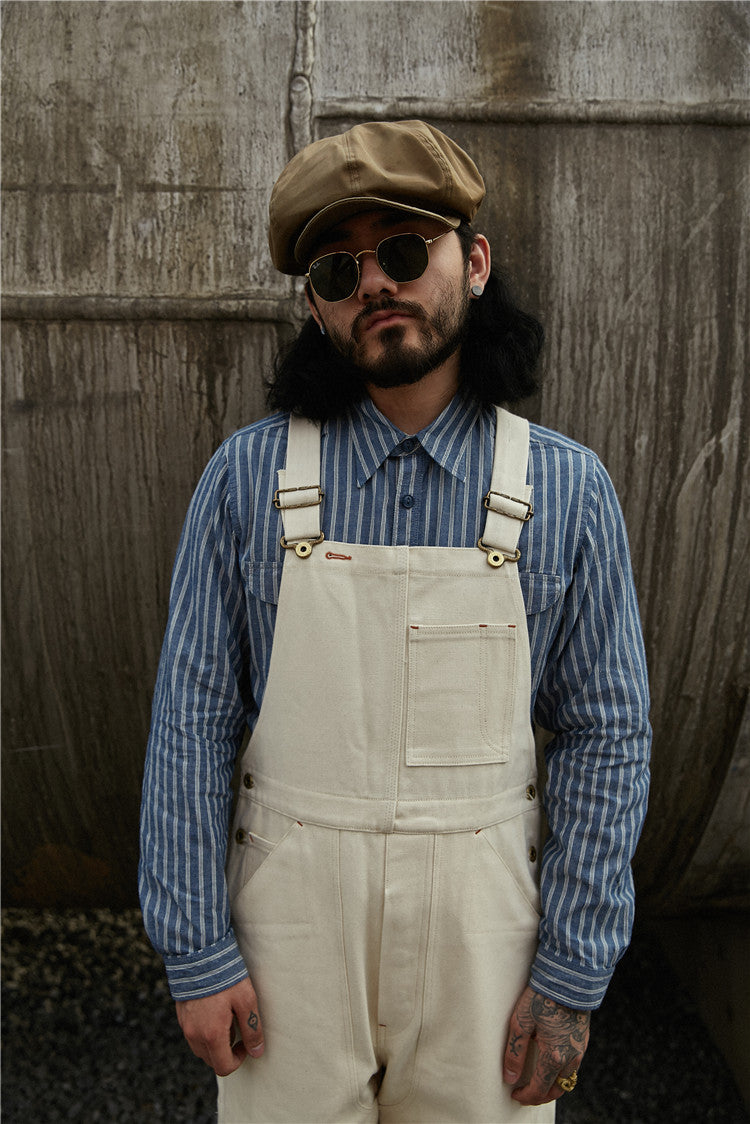 Raw Cotton Denim Overalls