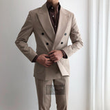Business Casual Retro Double-breasted Slim Suit