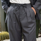 Bifold Casual Simple Retro Drawstring Trousers