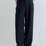 High-quality Business Casual Linen High-waist Straight Trousers