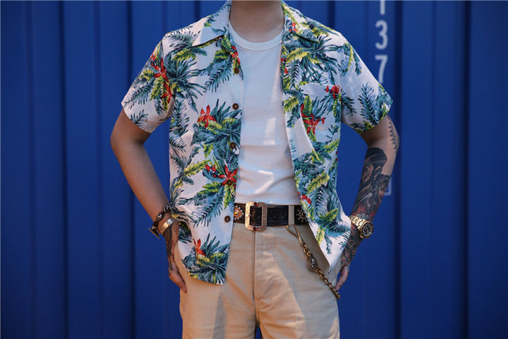 Bamboo Print Hawaiian Shirt