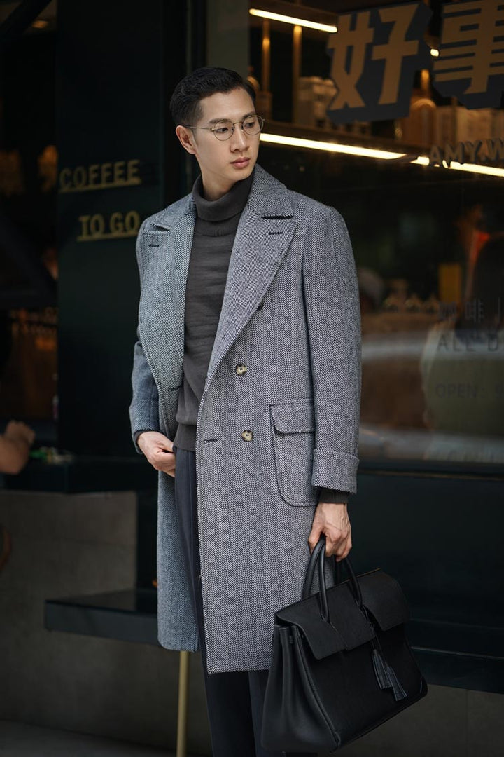 Tweed Herringbone Coat