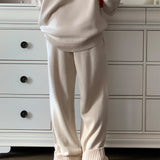 Winter Loose Straight Soft Knitted Trousers