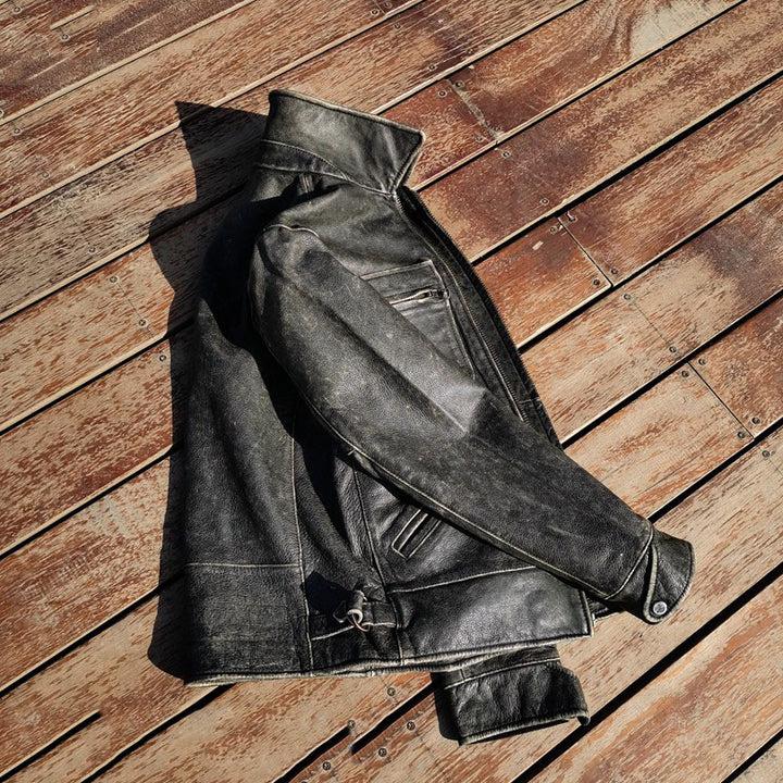 Lapel Leather Jacket