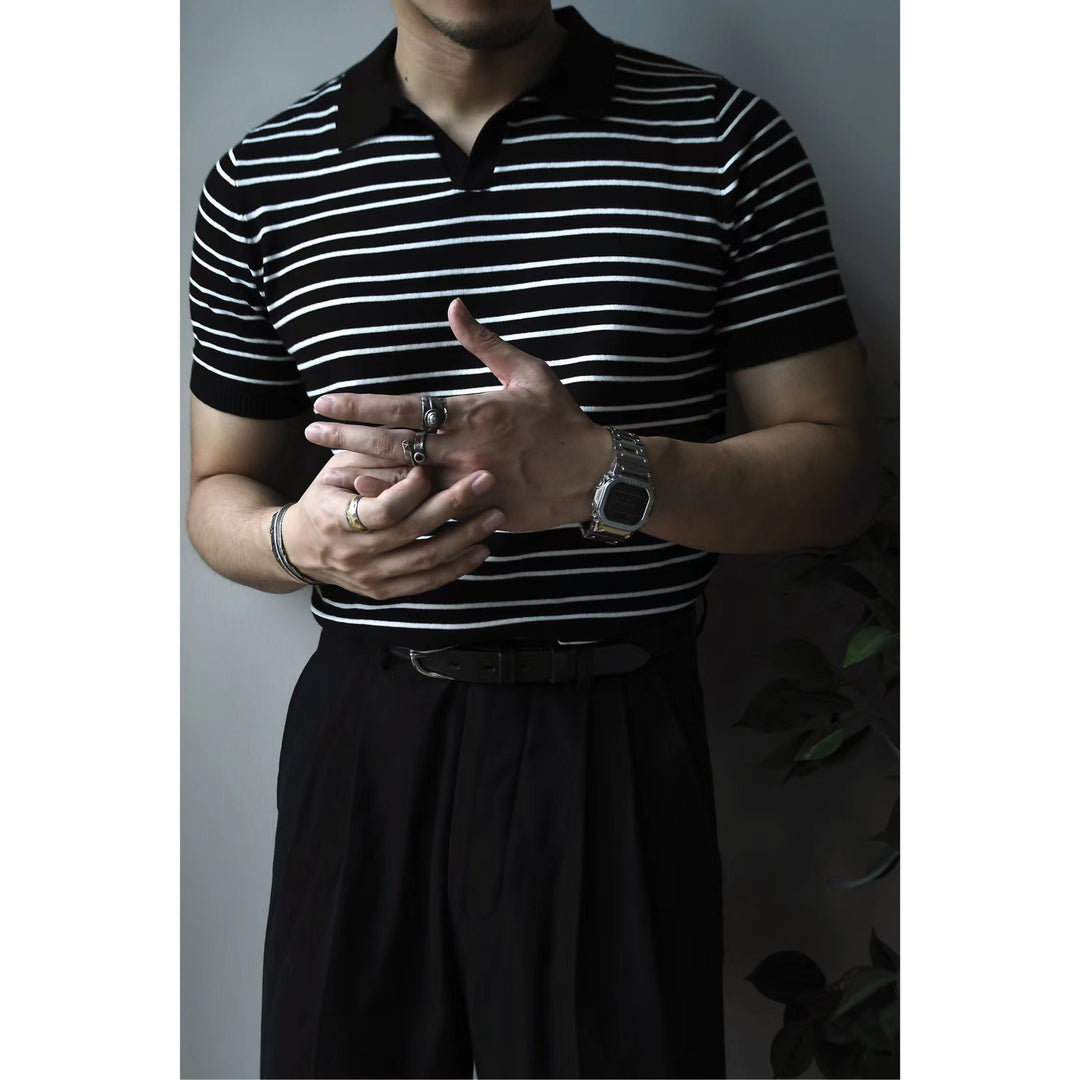 Striped Knit Polo