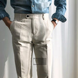 Simple Cotton Slim-fit Nine-point Casual Pants