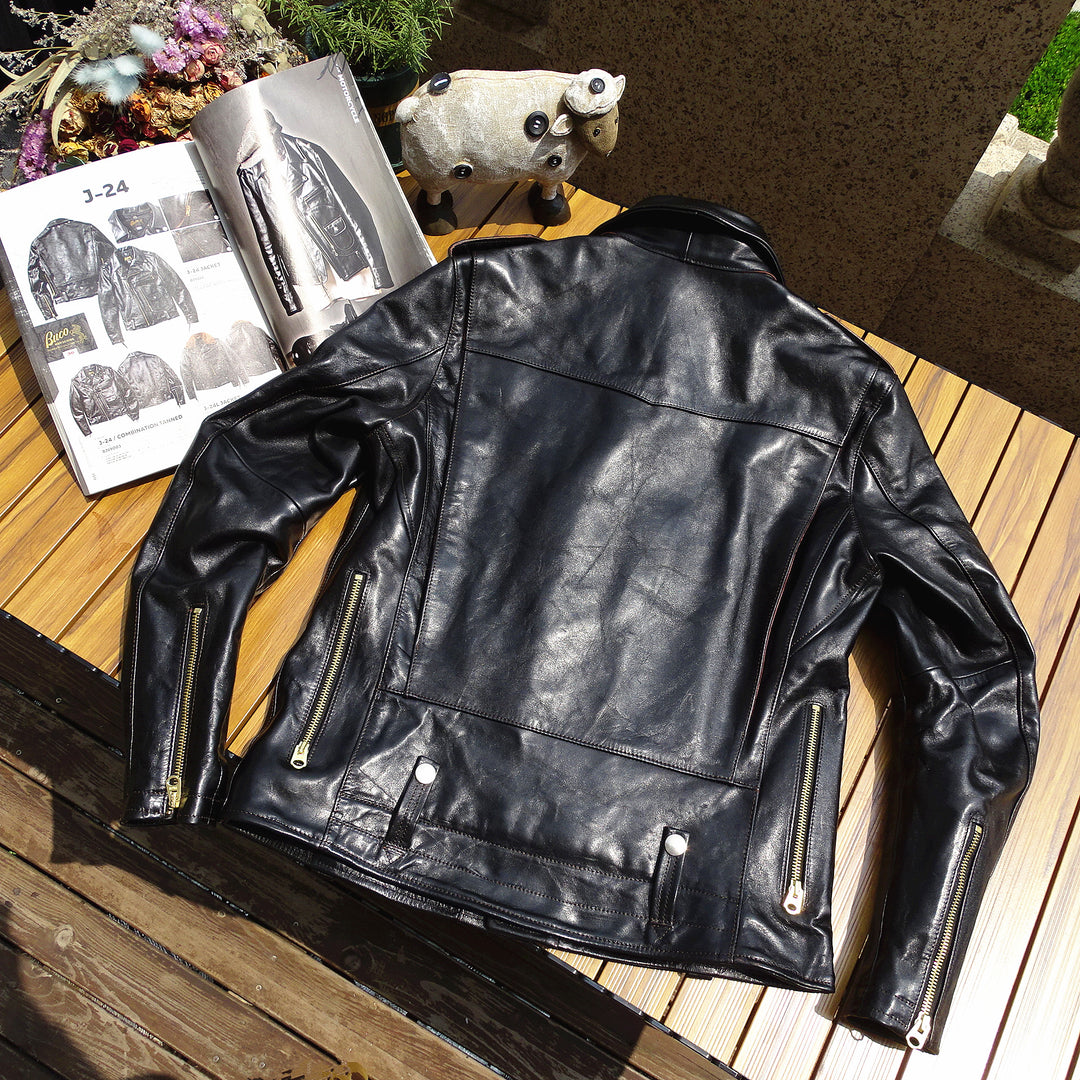 Horse Leather Cable-Stayed Jacket