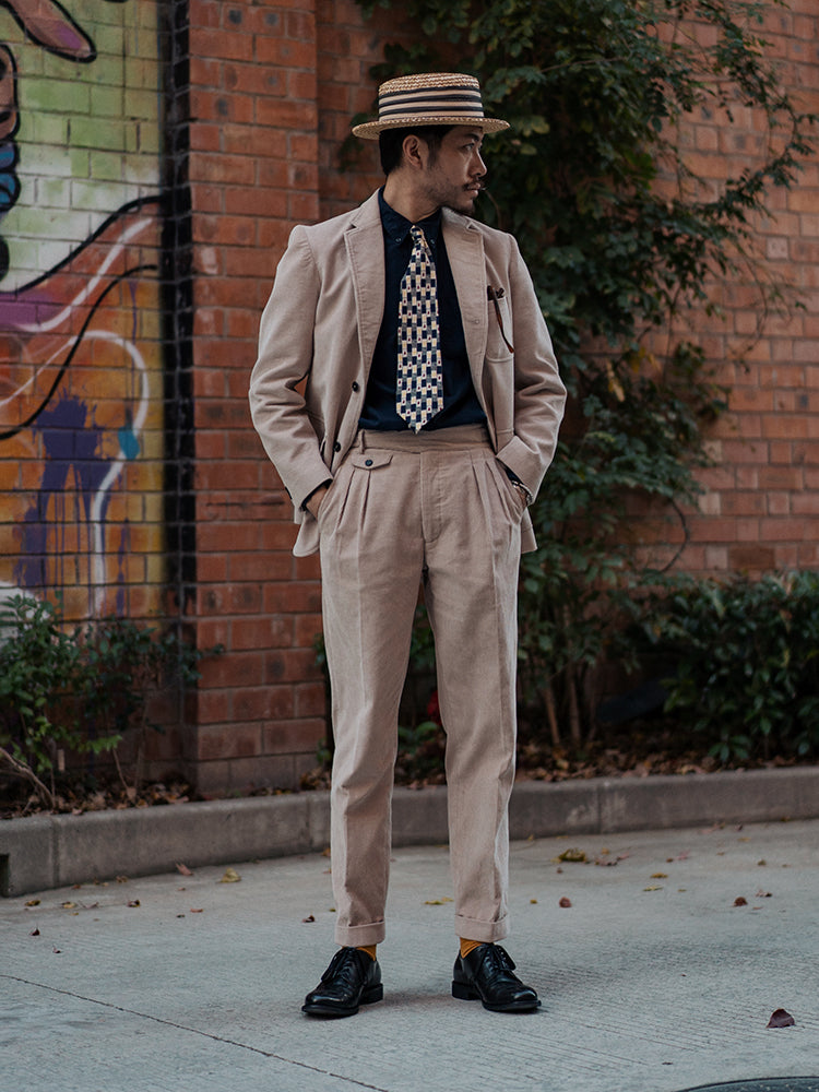 Retro Corduroy Single-breasted Suit