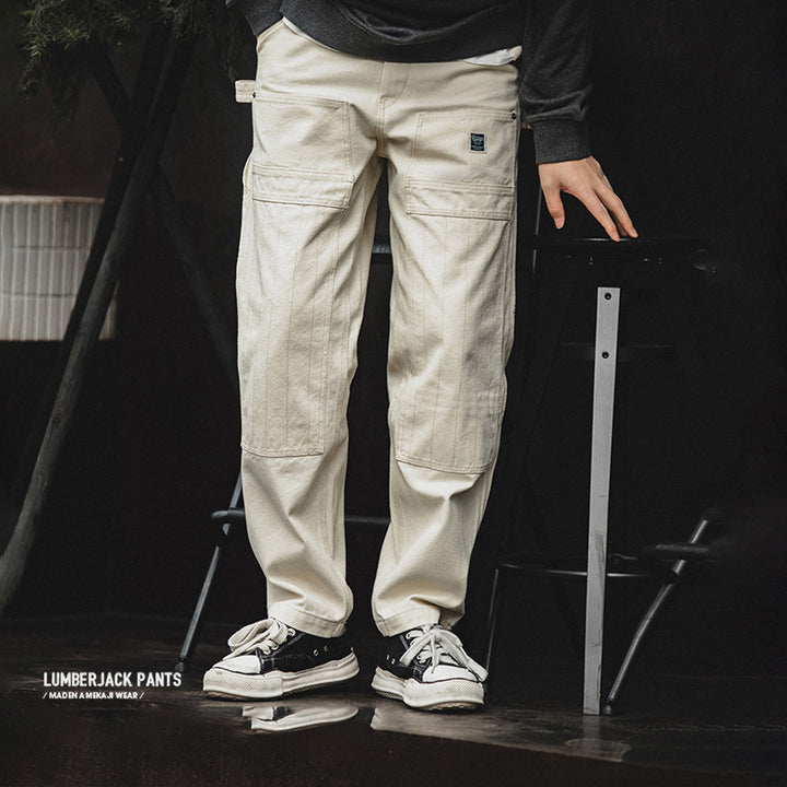 Beige Multi-Pocket Pants