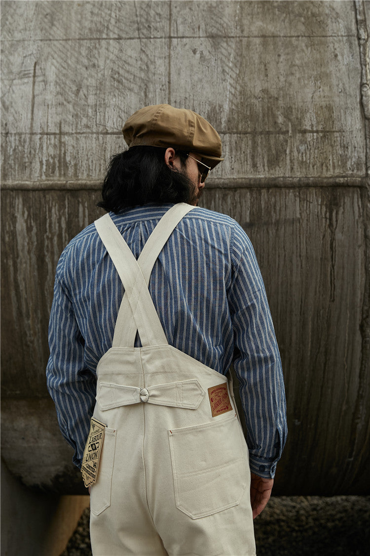 Raw Cotton Denim Overalls