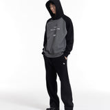 Men's Casual Loose Fit Hooded Pullover with Thin Velvet Three-Color Raglan Sweater