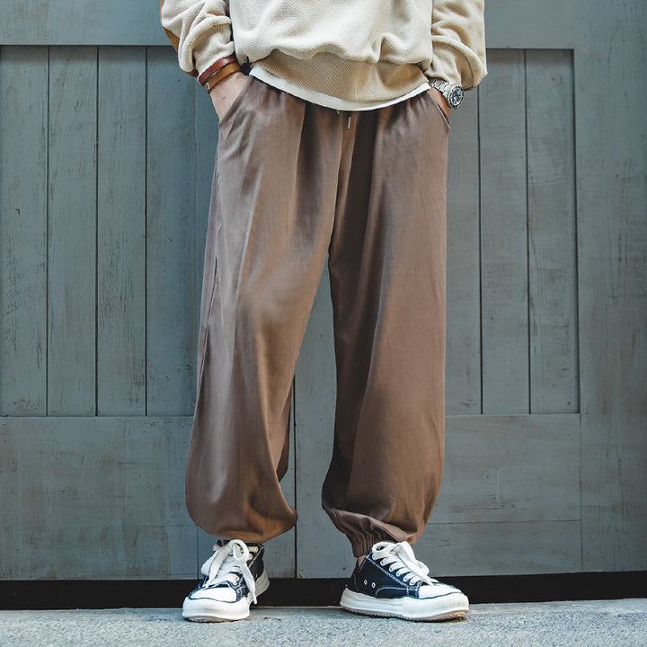 Suede Drape Trousers