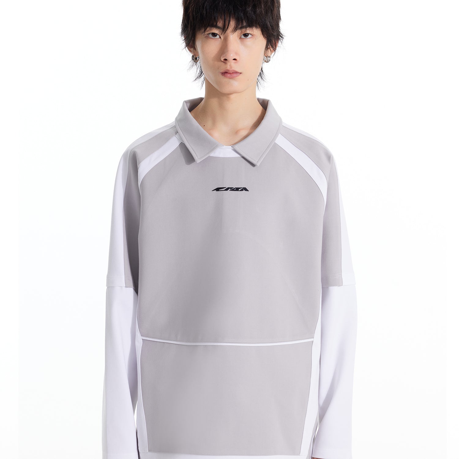 Autumn/Winter Two-Color Stitched POLO Sweater Casual All-Match