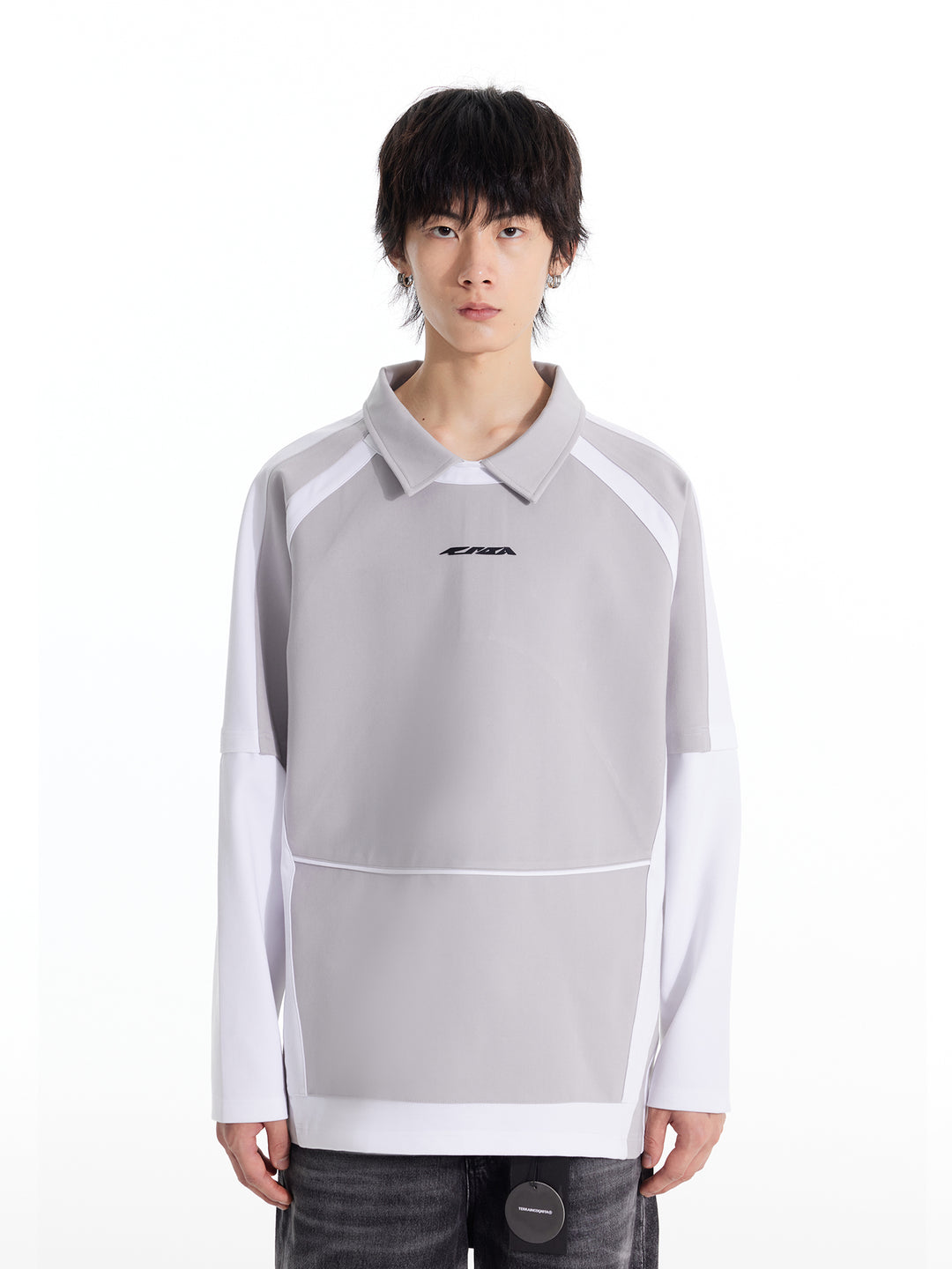 Two-Color Polo Sweater