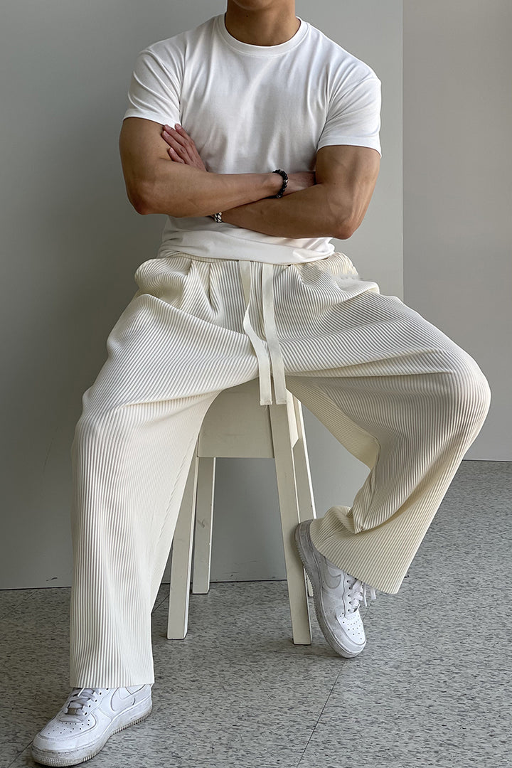 High Elastic Vertical Striped Trousers