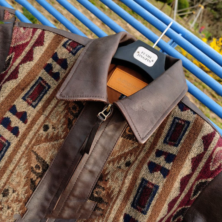 Stitching Cowhide Jacket