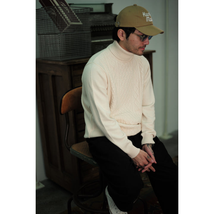 High-Necked Wool Pullover