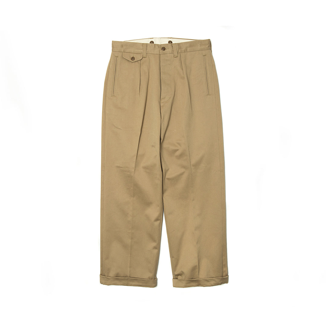 Pleated Khaki Trousers