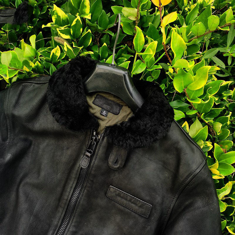 Matte Cowhide Lapel Jacket