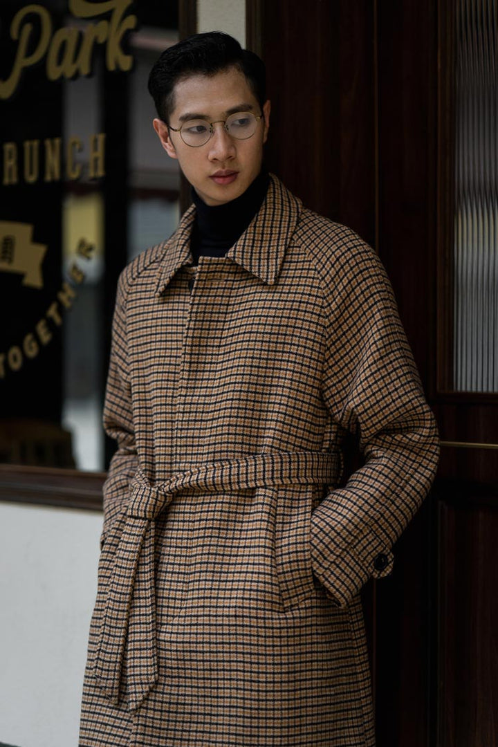 Wool Houndstooth Coat