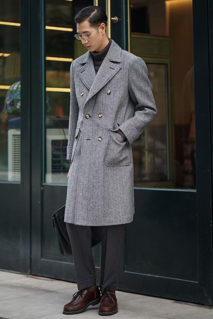 Tweed Herringbone Coat