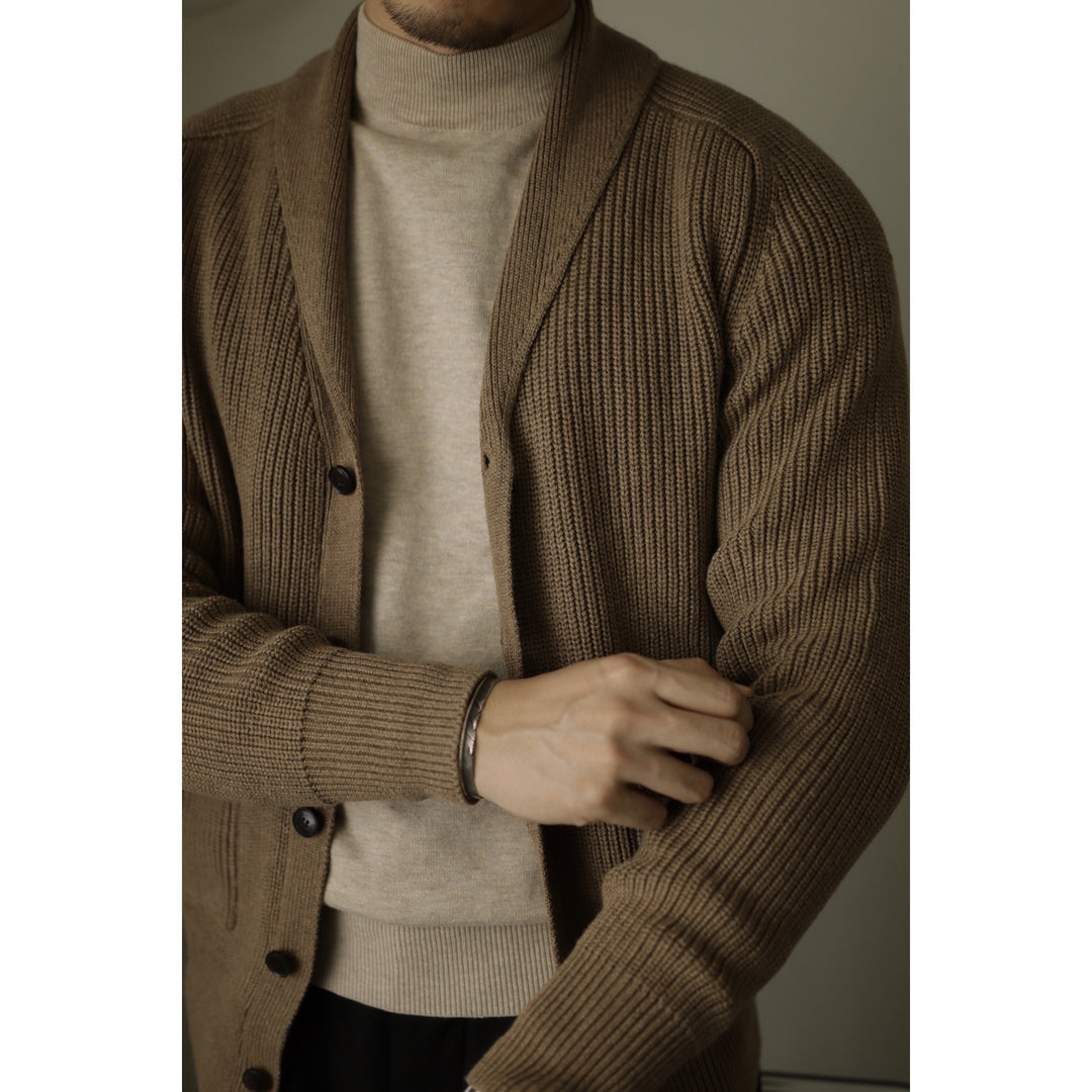 Shawl Collar V-Neck Cardigan