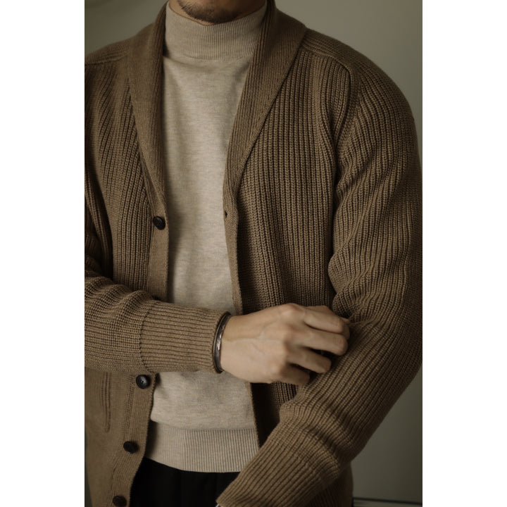 Shawl Collar V-Neck Cardigan